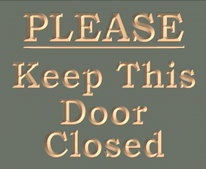 Keep door closed sign